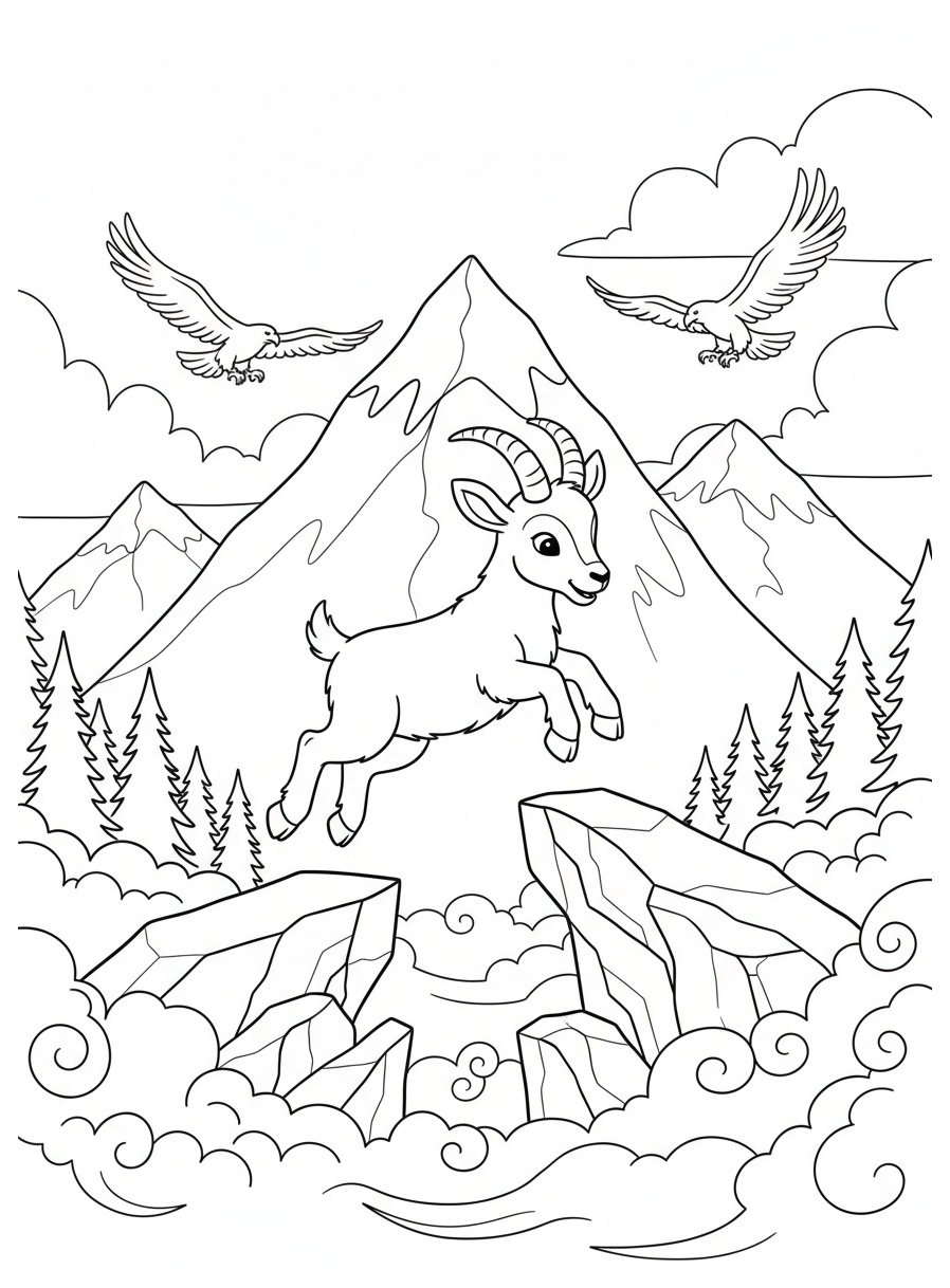 Mountain coloring pages