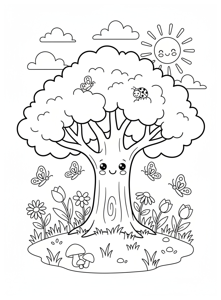 Nature coloring pages