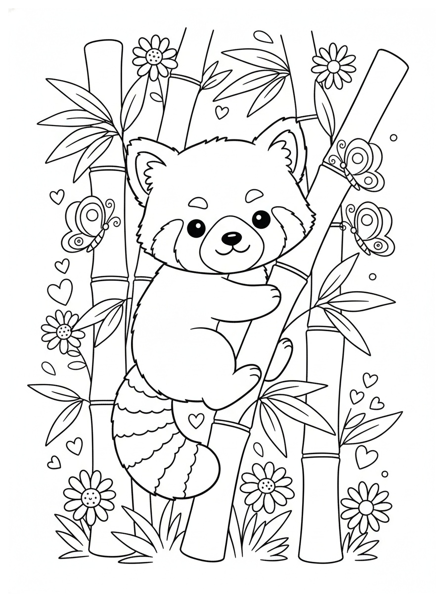 Red Panda coloring pages