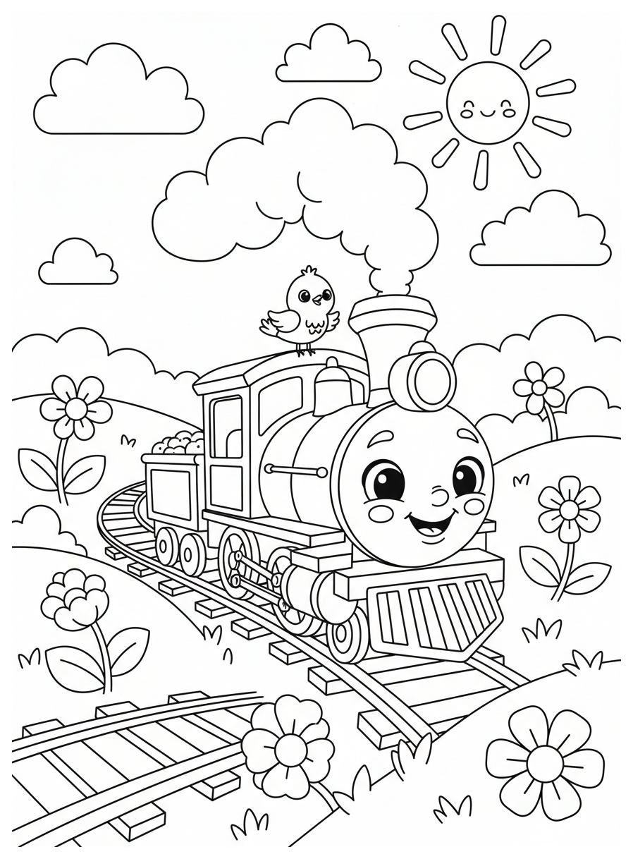 Train coloring pages